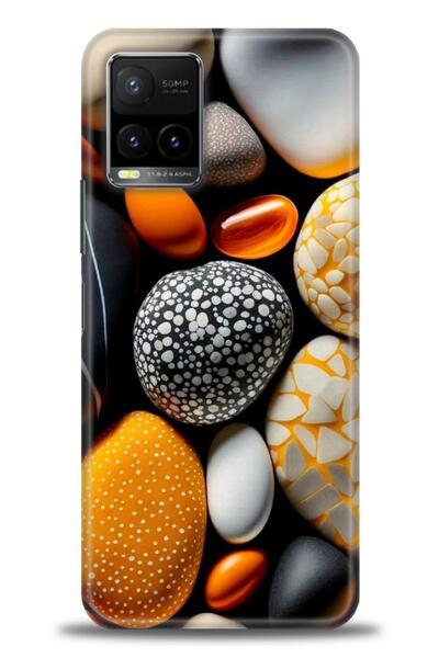 Rulet Aksesuar جراب سيليكون متوافق مع هاتف Vivo Y21 HD مطبوع + واقي شاشة سيرا...