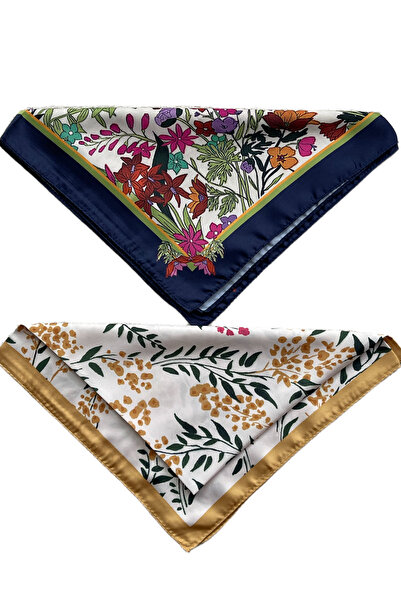 Rupen Kraft 45X50 cm 2-Pack Special Pattern Bandana Satin Bandana Satin Scarf Satin Bag Accessory