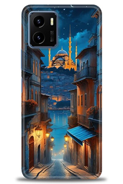 Rulet Aksesuar جراب سيليكون متوافق مع هاتف Vivo Y15S HD مطبوع + واقي شاشة سير...