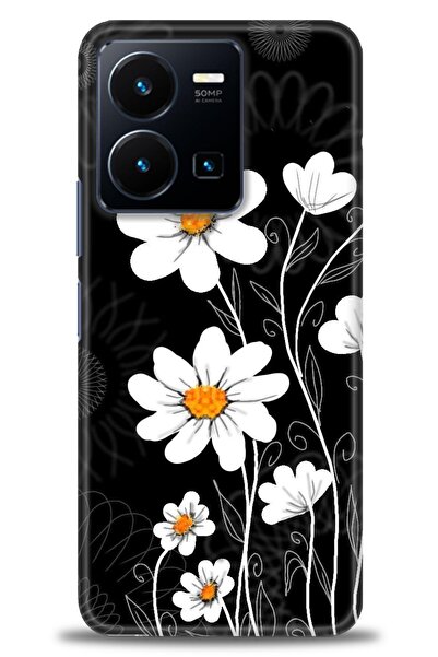 Rulet Aksesuar جراب سيليكون متوافق مع هاتف Vivo Y22S HD مطبوع + واقي شاشة سير...