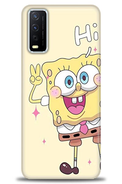 Rulet Aksesuar جراب سيليكون متوافق مع هاتف Vivo Y20S HD مطبوع + واقي شاشة سير...