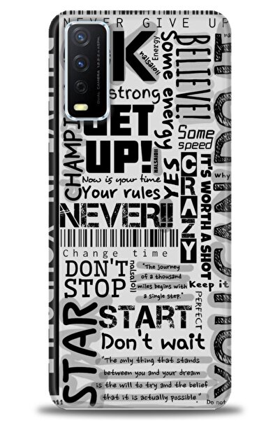 Rulet Aksesuar جراب سيليكون متوافق مع هاتف Vivo Y20 HD مطبوع + واقي شاشة سيرا...