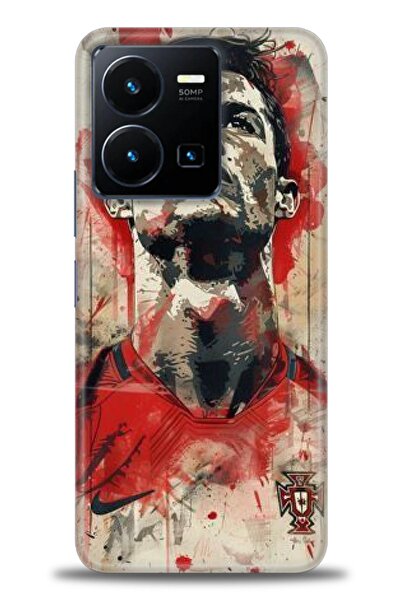 Rulet Aksesuar حافظة سيليكون متوافقة مع هاتف Vivo Y35 HD مطبوع + واقي شاشة من...