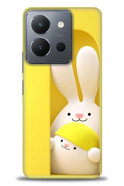 Rulet Aksesuar جراب سيليكون متوافق مع هاتف Vivo Y36 HD مطبوع + واقي شاشة سيرا...