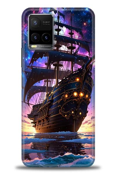 Rulet Aksesuar جراب سيليكون متوافق مع هاتف Vivo Y33S HD مطبوع + واقي شاشة سير...