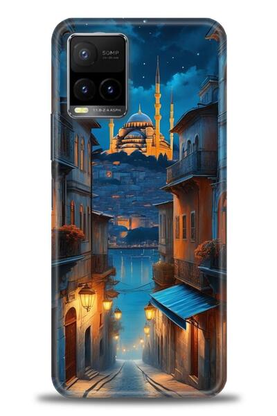 Rulet Aksesuar جراب سيليكون متوافق مع هاتف Vivo Y21S HD مطبوع + واقي شاشة سير...