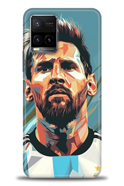 Rulet Aksesuar جراب سيليكون متوافق مع هاتف Vivo Y32 HD مطبوع + واقي شاشة سيرا...