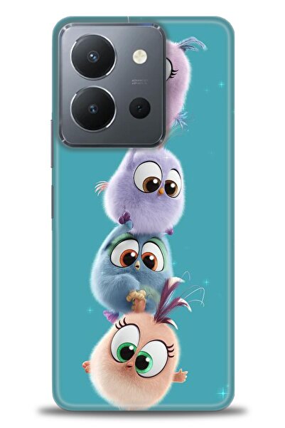 Rulet Aksesuar جراب سيليكون متوافق مع هاتف Vivo Y36 HD مطبوع + واقي شاشة سيرا...