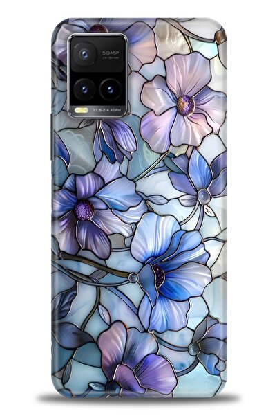 Rulet Aksesuar جراب سيليكون متوافق مع هاتف Vivo Y33S HD مطبوع + واقي شاشة سير...