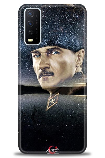 Rulet Aksesuar حافظة سيليكون متوافقة مع هاتف Vivo Y20S HD مطبوع + واقي شاشة م...