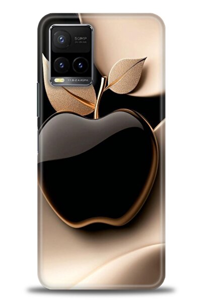 Rulet Aksesuar جراب سيليكون متوافق مع هاتف Vivo Y33S HD مطبوع + واقي شاشة سير...