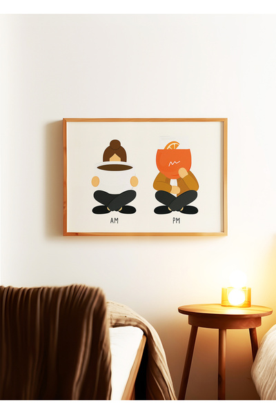 ARTHOUSECOLLECTIVE Poster AM PM - Ilustrație cu cafea și cocktail - Poster fă...