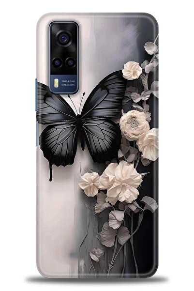 Rulet Aksesuar جراب سيليكون متوافق مع هاتف Vivo Y51 HD مطبوع + واقي شاشة سيرا...