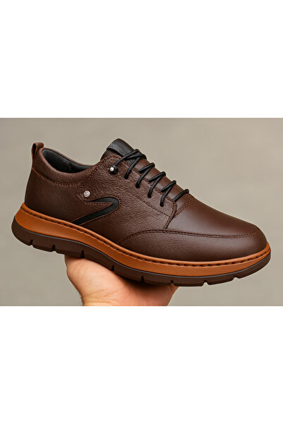 Growish Gr0380 Genuine Leather Size 38 Print Reducing Size Faylon Sole Rubber Laces Casual Sneaker Shoes.