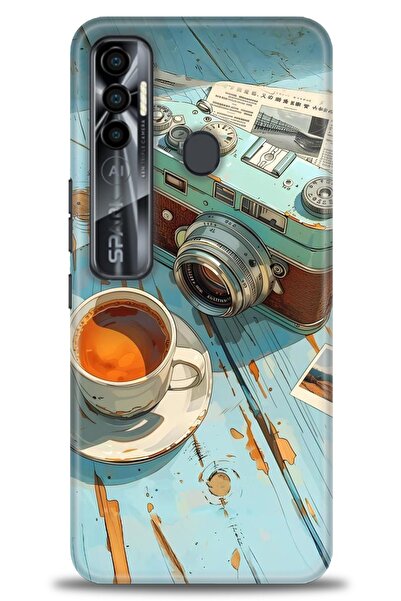 kılıfevreni غطاء متوافق مع هاتف Tecno Spark 7 Pro A+ Plus غطاء HD مطبوع - غطا...