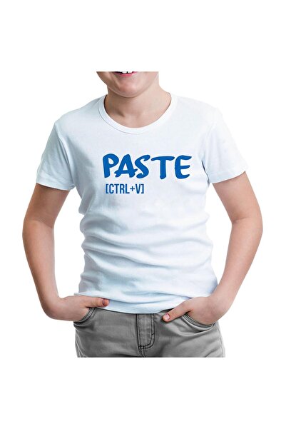 Lord T-Shirt Paste - Ctrl+V تي شيرت أبيض للأطفال