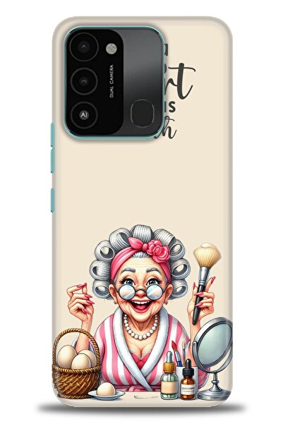 Rulet Aksesuar Tecno Spark 8C Compatible Hd Printed Silicone Case + Ceramic S...