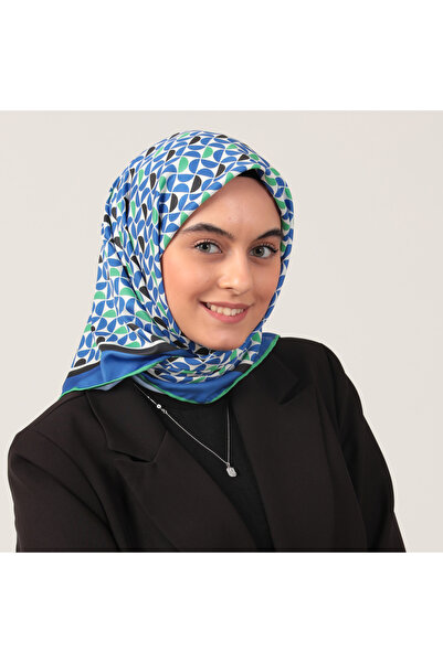 ipekistanbul Eșarfă din twill - Model puzzle - Verde fistic