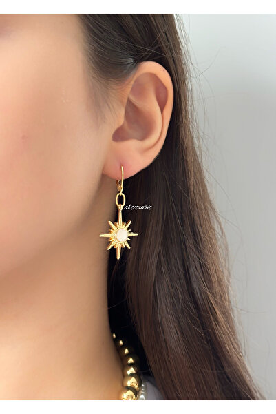 aksesuaris Mineli Kutup Yıldızı Sallantılı Kadın Küpe