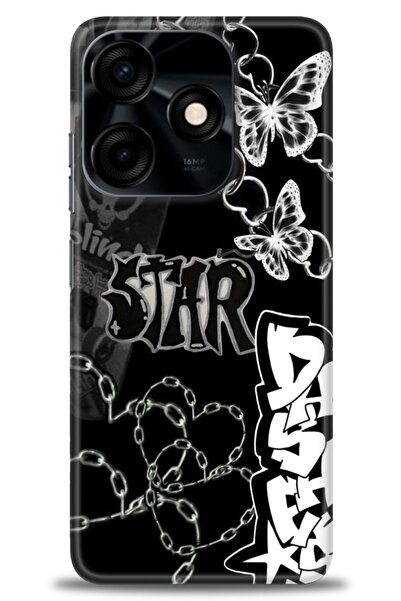 Rulet Aksesuar حافظة سيليكون HD مطبوع متوافقة مع هاتف Tecno Spark 10C + واقي ...