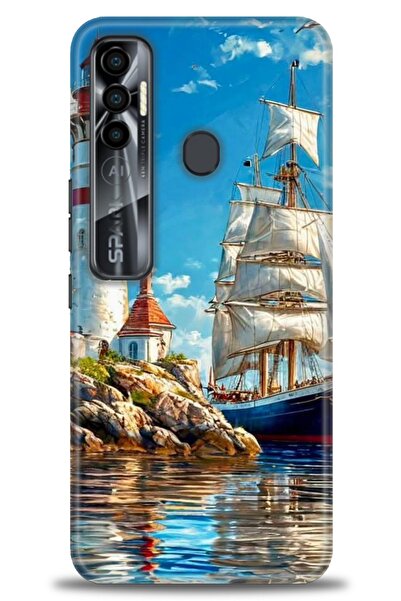 kılıfevreni غطاء متوافق مع هاتف Tecno Spark 7 Pro A+ Plus غطاء HD مطبوع - غطا...