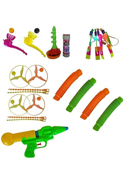 ÇEŞİT SEPETİM Children's Developmental Toys Economic Entertainment Set Large Ufo Saucer Zurna Bubble Light-Up Slingshot Pipe Ball
