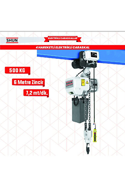 Shun Caraskal Vinç elektrikli 4 haraketli 500 kg 6 metre