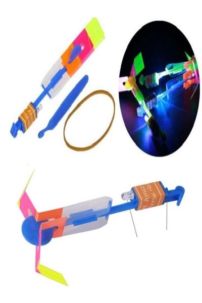 NEWBRENDHOME لعبة تعليمية للأولاد، رمح مطاطي ممتع مع ضوء LED، 5 قطع، لعبة للف...