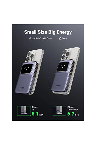 Ugreen Uno Magnetic Wireless Power Bank Magsafe 5000mAh 20W - Purple