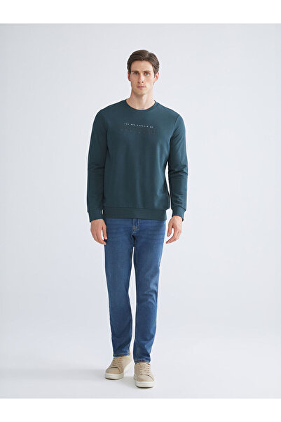 LC Waikiki Λαμπερές επιλογές από το Shining Store | Ανδρικό χοντρό φούτερ με στάμπα με λαιμόκοψη