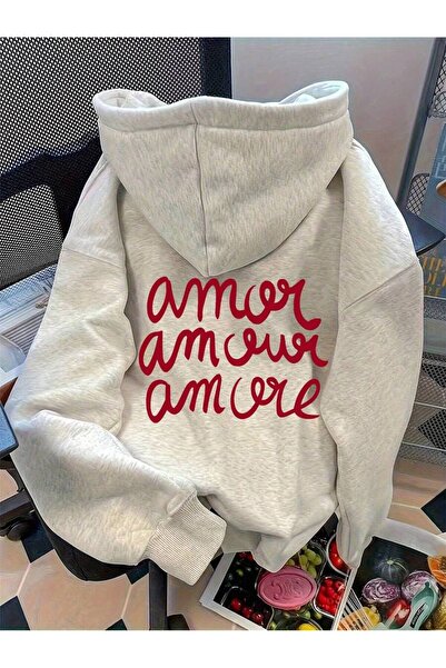 Vordevia Amore Amore Printed High Quality Oversize Cotton Sweatshirt