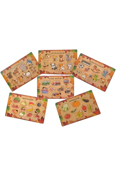 OMZ ألعاب تعليمية بينجو للمطابقة، لعبة تعليمية خشبية للمطابقة، مجموعة من 6 قط...