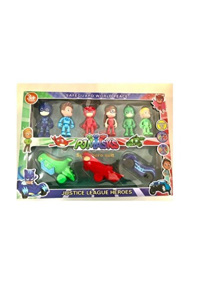 OMZ مجموعة ألعاب تعليمية من 6 شخصيات من Pj Masks مع سيارة - 1183 لعبة للأولاد...