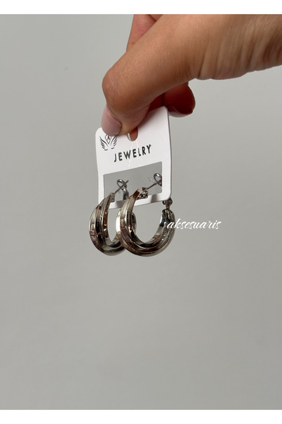 aksesuaris 3-Piece Look Ring Women's Earrings