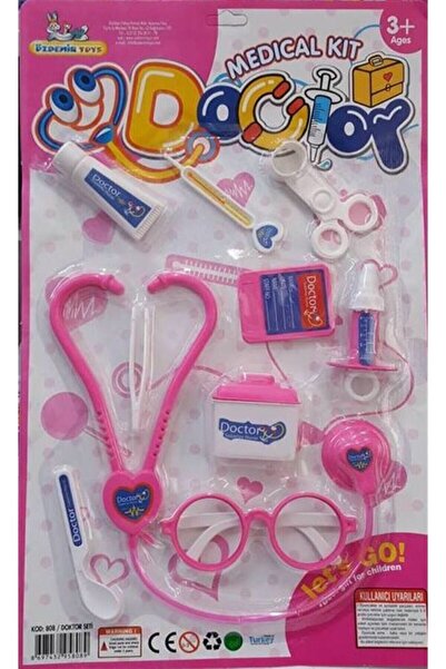 ÇEŞİT SEPETİM Children's Developmental Toys Toy Doctor Set 10-Piece Pink Girls' Boys' Toy Educational Toy