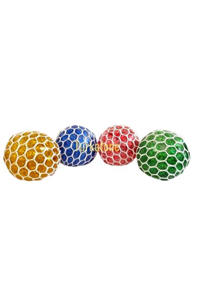 ÇEŞİT SEPETİM Children's Developmental Toys 4Pcs Squishy Ball Brain Stress Ball Squishy Mesh Bubble Stress Ball