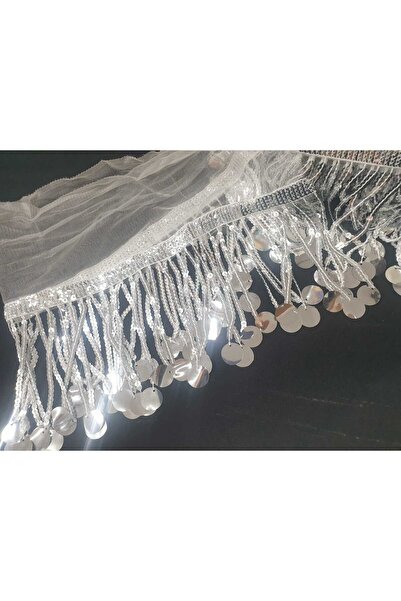 ESRA ŞELEM Silver Color Sequin Fringe Tassel Embroidery Ribbon Decorative Strip Accessory