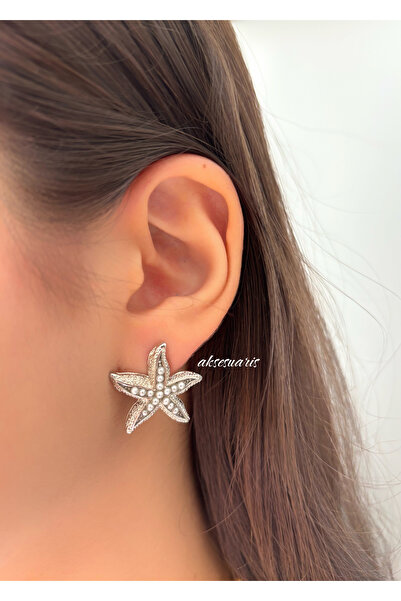 aksesuaris Starfish earrings with pearl