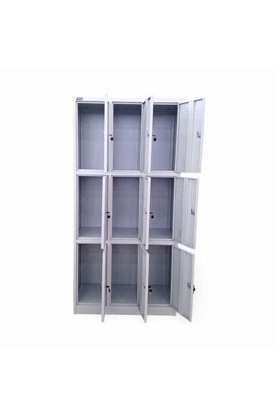 concent Concent 9-Door Iron Locker Cabinet, Grey