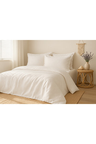 Evimcim Aren 7 Piece Bedding Set – Premium 100% Cotton, Embroidered Duvet Cover & Pillowcases