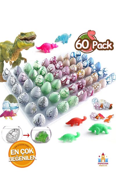 ÇEŞİT SEPETİM Children's Developmental Toys Toy Dinosaur Egg Growing in Water Dinosaur Egg Small Size 4 Pieces