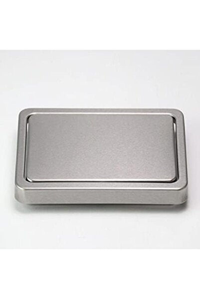 Generic Embedded Type Stainless Steel Swing Cover Flip Kitchen Countertop Trash Can Lid Cap - Square 16.2x22