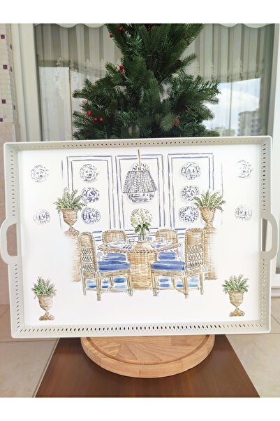 Madame Coco Maison Rectangular Mesh Tray - Large Size - 52 X 39 X 4 - 1 Piece