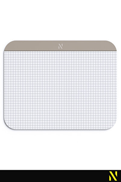nilizma Beige Colored Checkered Notebook Pattern Mouse Pad -23X19 Cm- Ergonomic Mouse Pad with Non-Slip Base