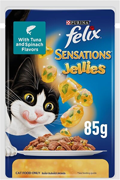 Felix جيلي بورينا سينسيشنز بالتونة والسبانخ 85 غرام