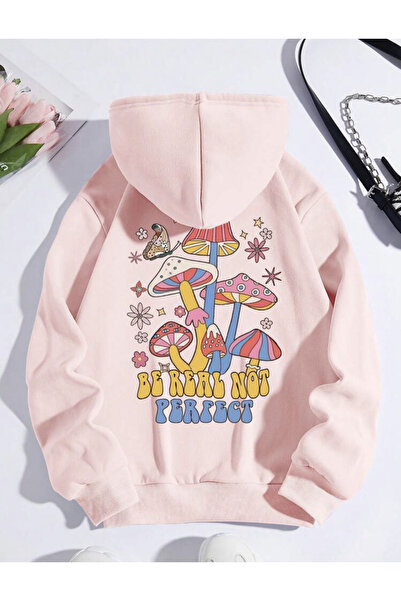 LAPS Hooded Pink Be Real Not Oversized Sweatshirt