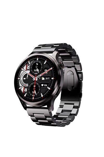 Generic SK 51 Men's 1.43-Inch AMOLED Smartwatch with Steel Strap, BT Call and IP67 Waterproof