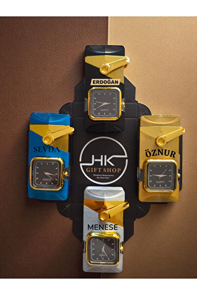 HK GİFT SHOP KİŞİYE ÖZEL ÇİFT FONKSİYONLU SAATLİ ÇAKMAK