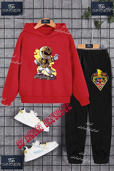 SS SİNSER Set de trening cu hanorac imprimat pentru copii, unisex, „POWAR RAN...