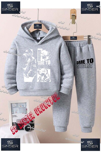 SS SİNSER Set de trening cu hanorac imprimat pentru copii, unisex, „DARE TO S...